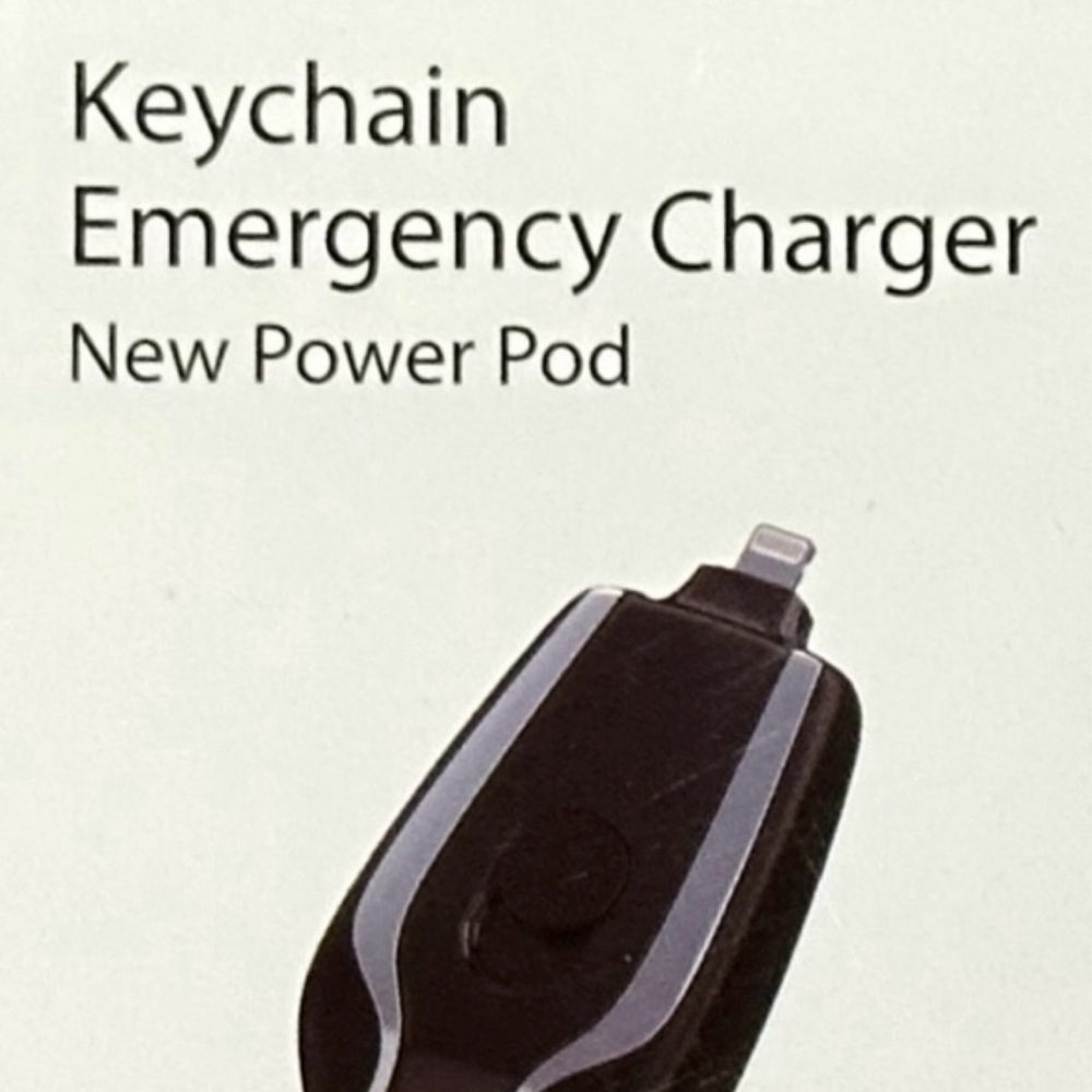 New Black 1500mAh Keychain Emergency Powerbank with Charger